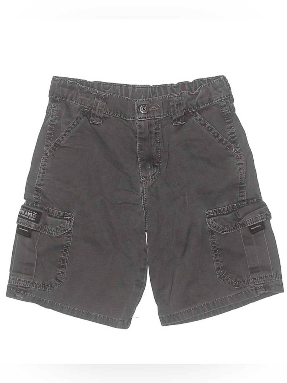 WRANGLER Boy’s 7 Reg Gray Cargo Shorts • Casual Utility Style• Adjustable Waist